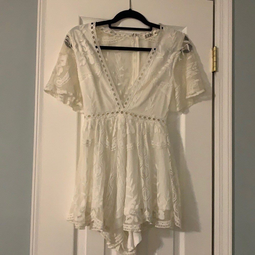 Seek the label White Romper